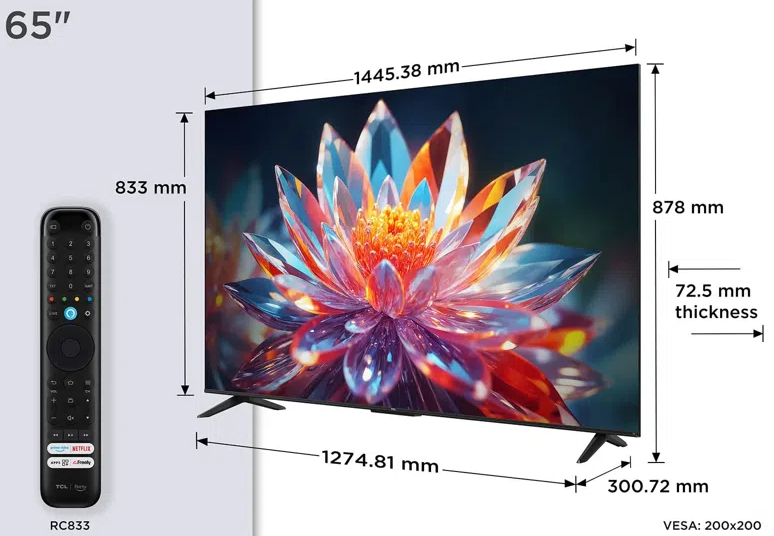 TCL 65 Inch T6CUK Series QLED 4K Google TV