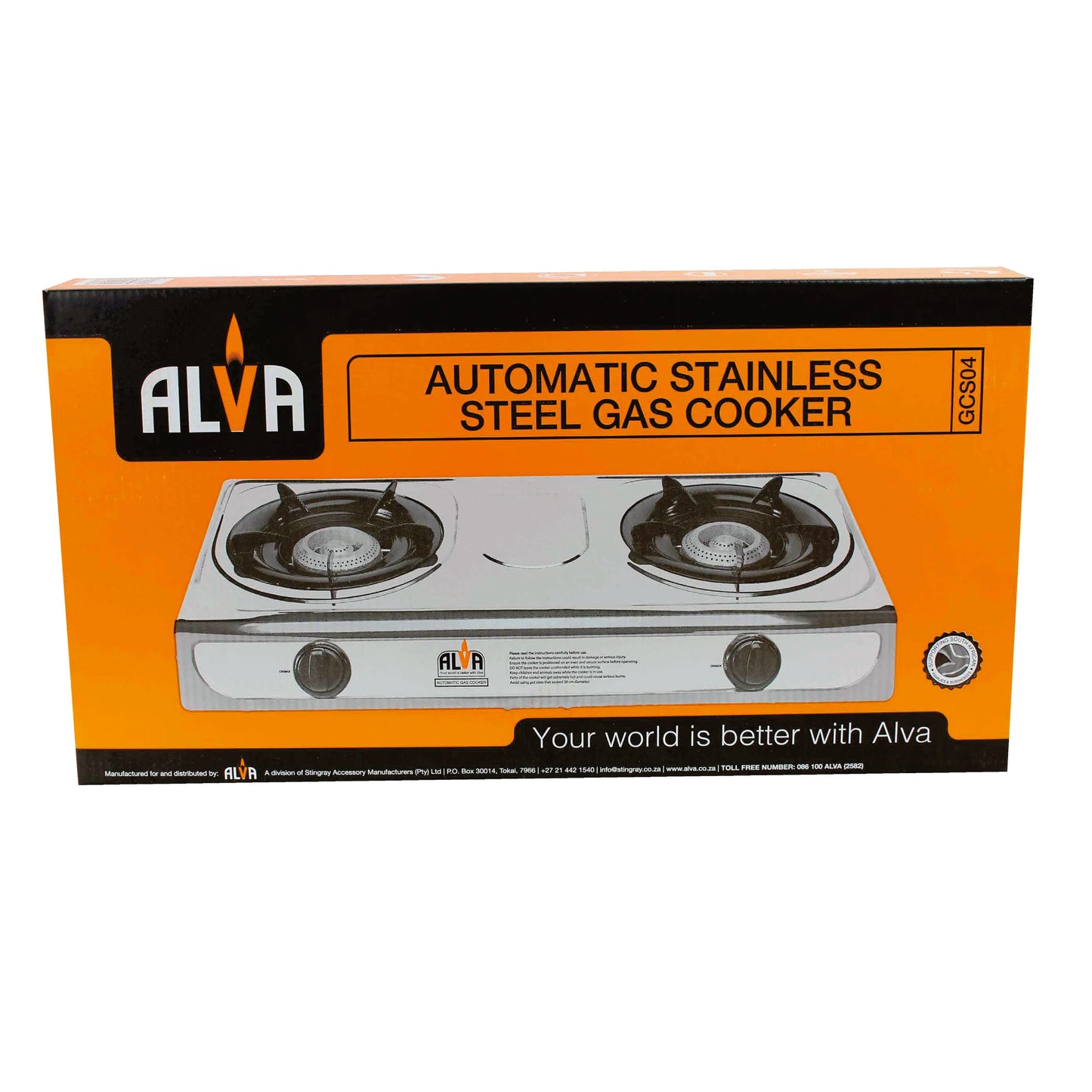Alva Stainless Steel 2 Plate Gas Stove