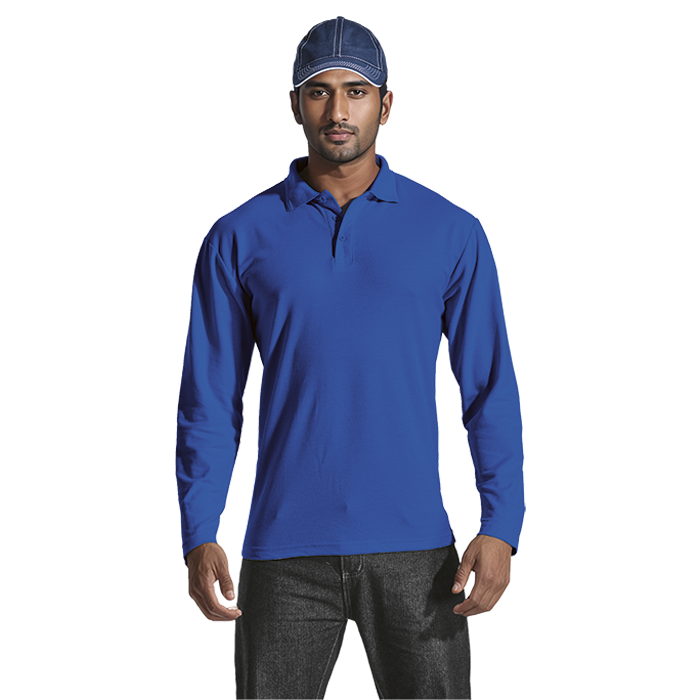 175g Pique Knit Long Sleeve Golfer Mens