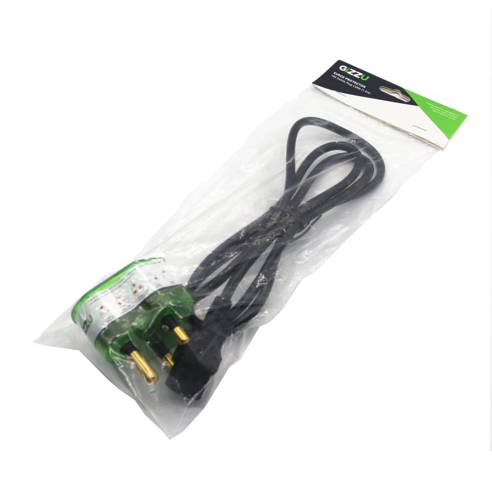 Gizzu Surge Protector 16A Kettle Plug Cable 1.5M