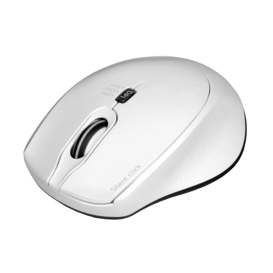 Port Connect Silent 1600DPI 3 Button Wireless Mouse – White