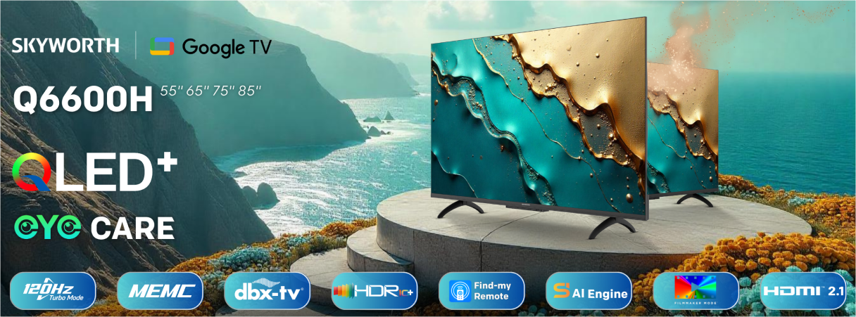 Skyworth 60 Inch QLED Google 4K UHD Smart TV