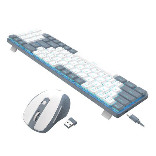 Redragon BS8772 Wireless Keyboard and Mouse Combo – Grey/White