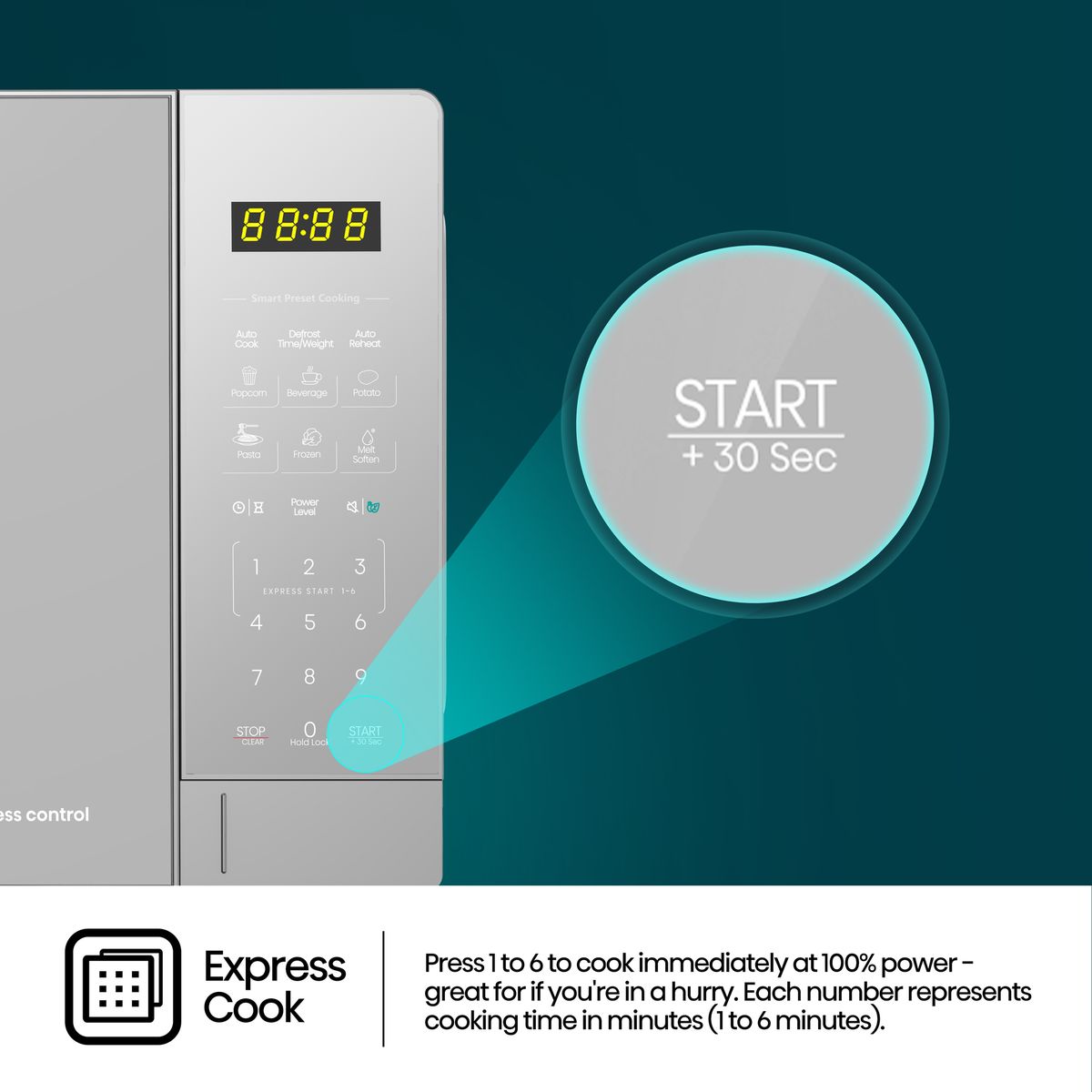 Hisense 20 Litre Silver Digital Microwave Oven