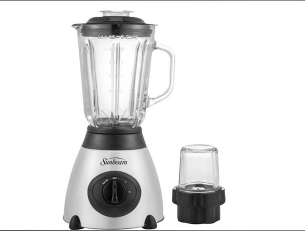 Sunbeam 1.5 Litre Glass Jar Stainless Steel Blender With Grinder