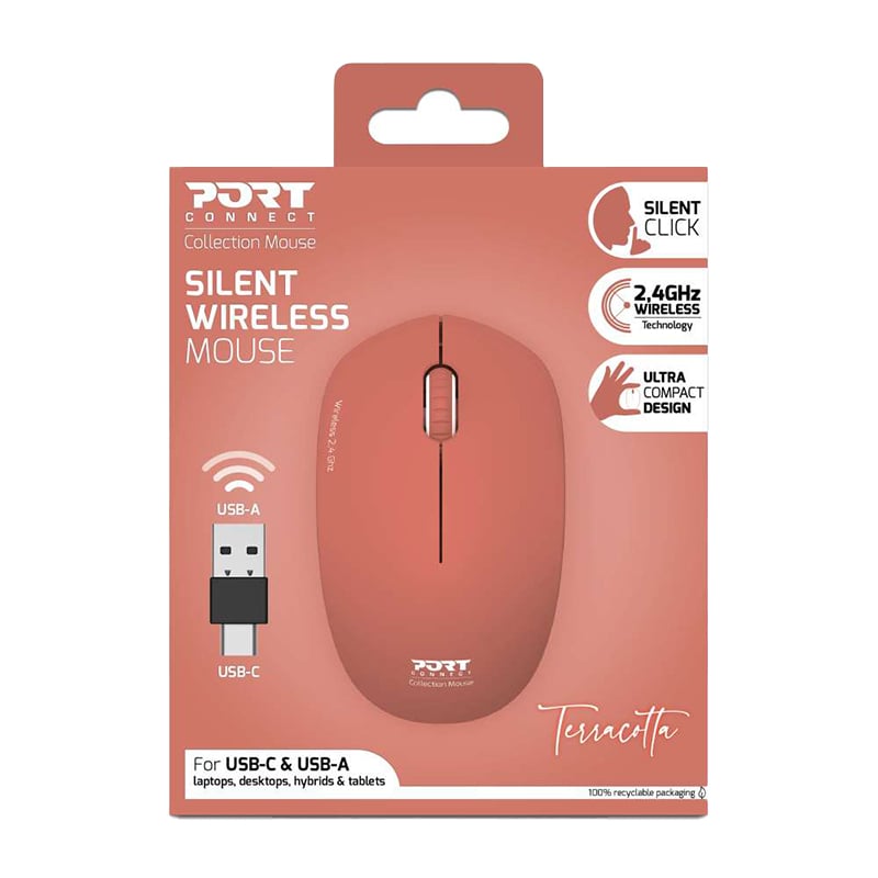 Port Connect MOUSE COLLECTION II WIRELESS Terracota
