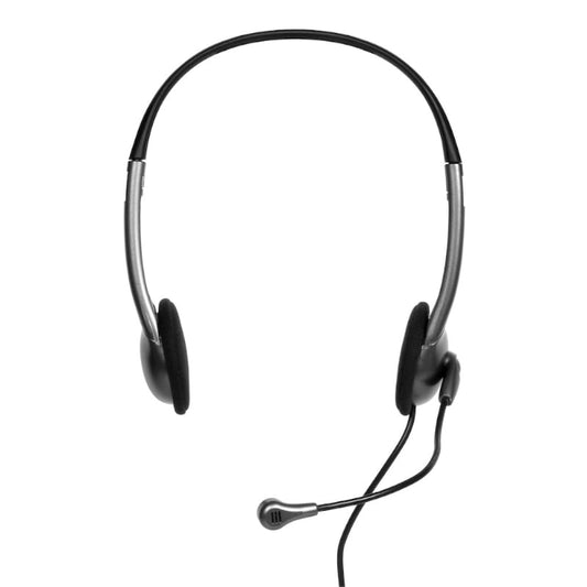 Port Stereo Headset with Mic with 1.2m Cable|1 x 3.5mm|Volume Controller – Black