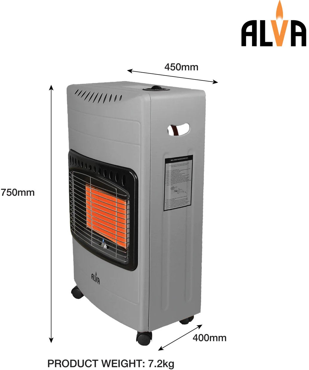 Alva 3 Panel Luxurious Infrared Radiant Indoor Gas Heater