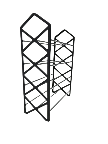 Nordic Wind Cross 4 Tier 12 Shoe Rack