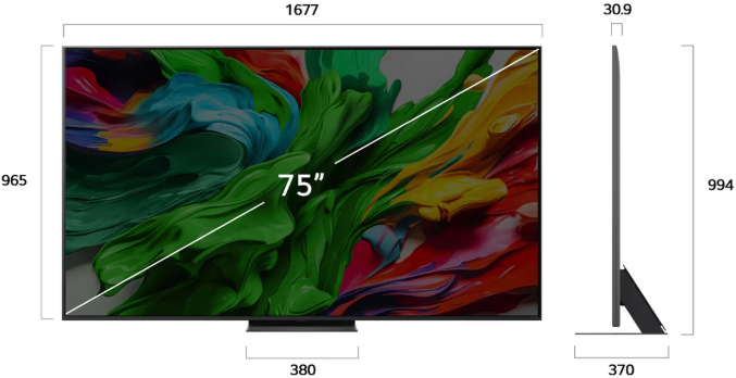 LG 75 Inch QNED Evo AI 4K MiniLED Smart TV