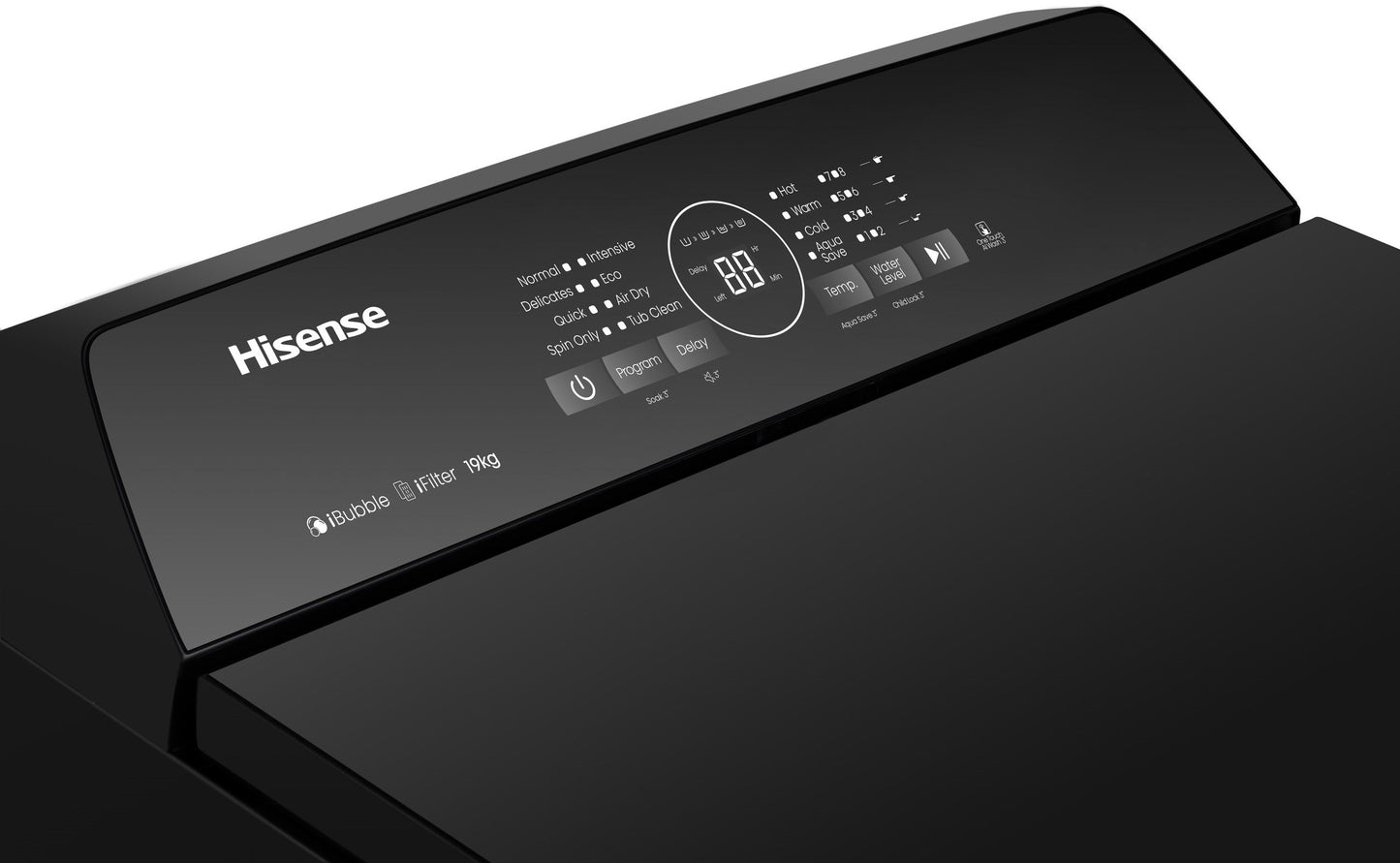 Hisense 18Kg Top Loader Washing Machine Black