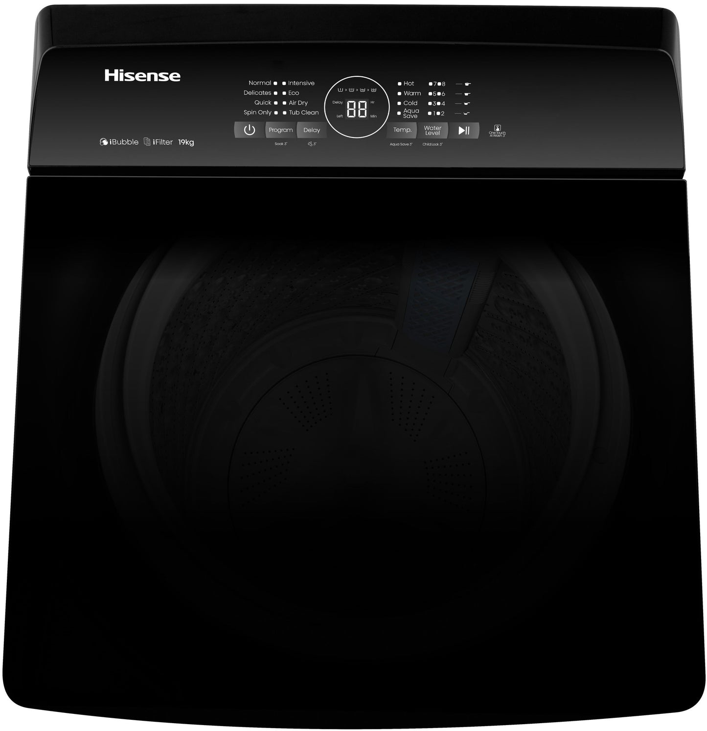 Hisense 18Kg Top Loader Washing Machine Black