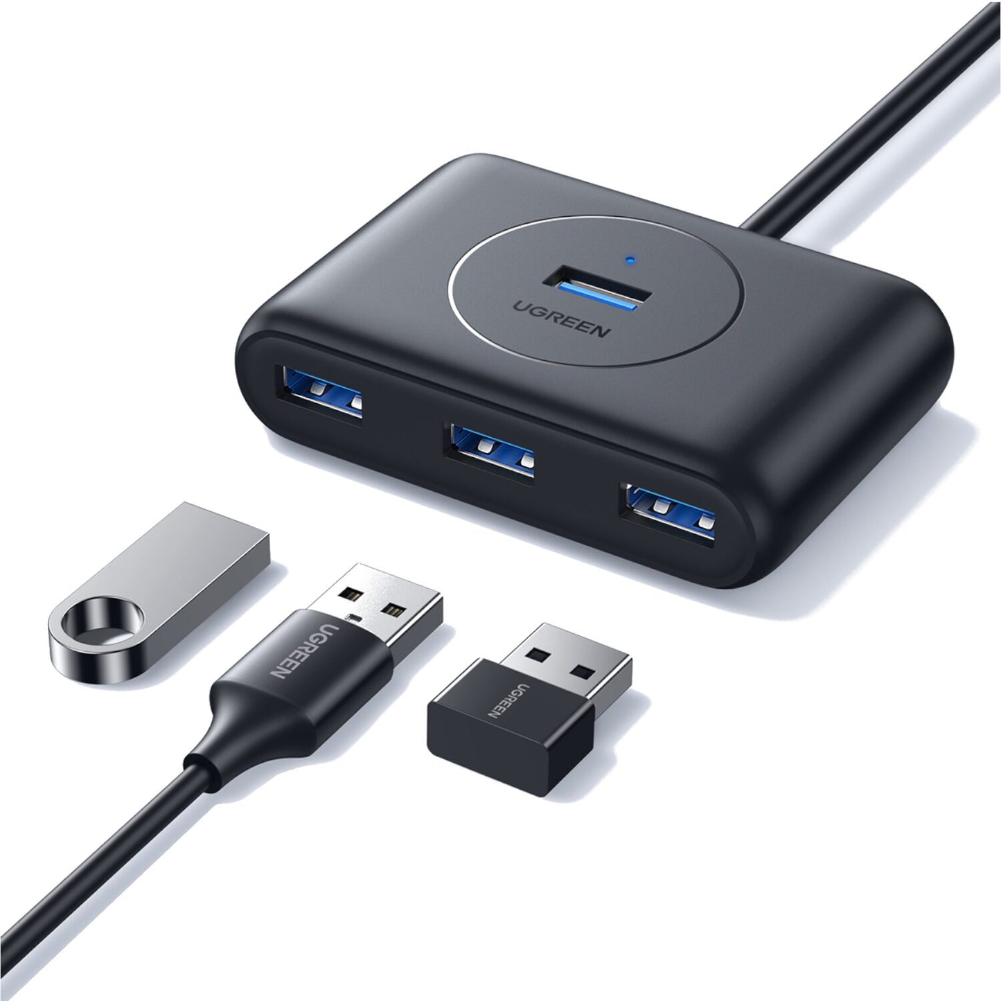 UGREEN 4-Port USB 3.0 Hub with Micro USB | 5Gbps Data Transfer – 1m