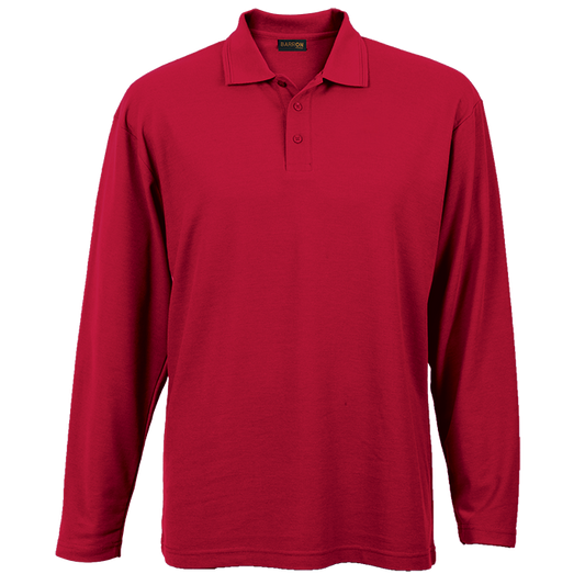 175g Pique Knit Long Sleeve Golfer Mens