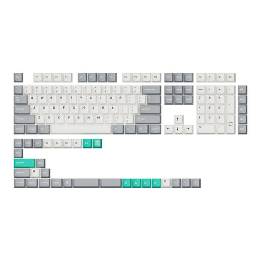 Keychron Cherry Profile Double Shot PBT Full Keycap Set – Grey/White/Mint