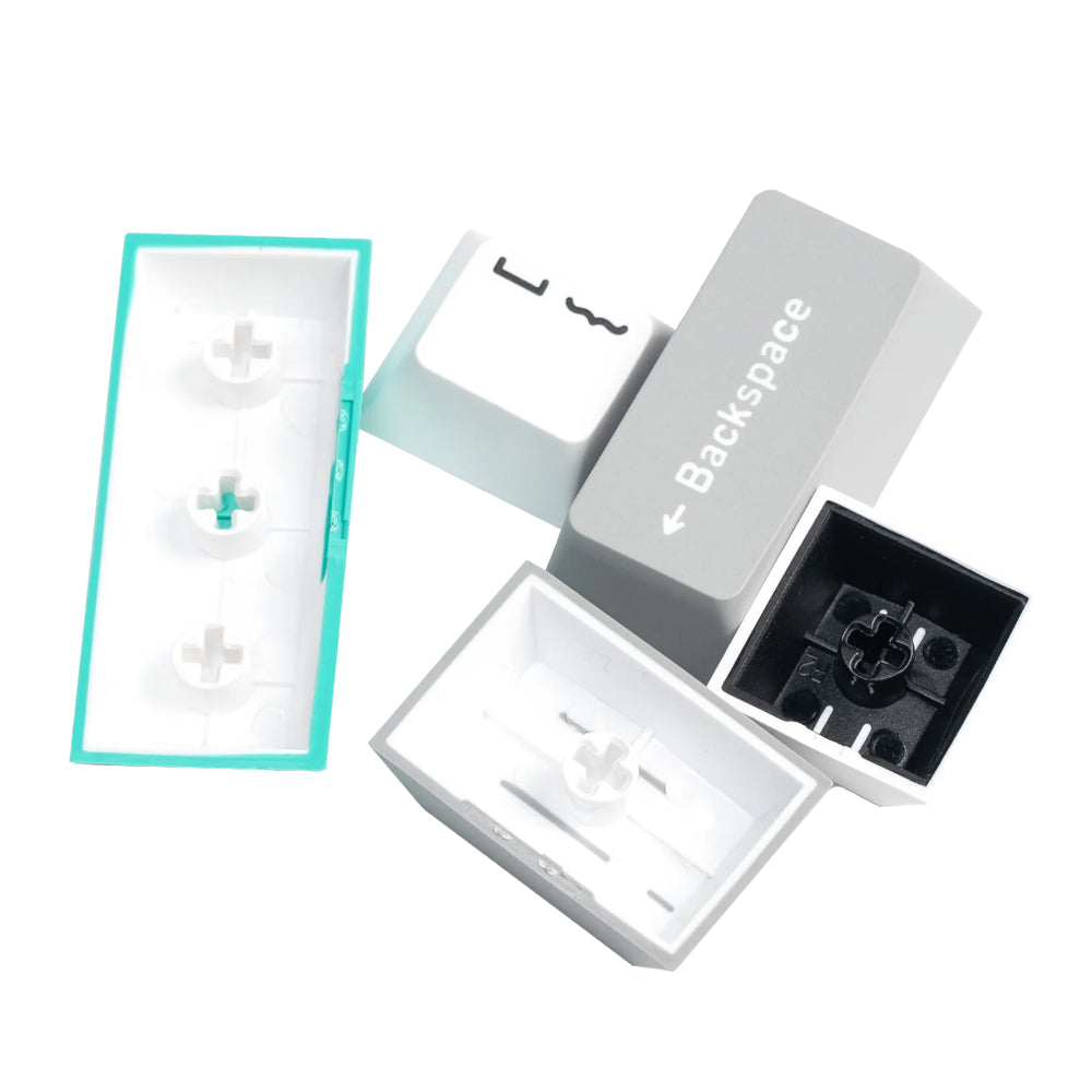 Keychron Cherry Profile Double Shot PBT Full Keycap Set – Grey/White/Mint