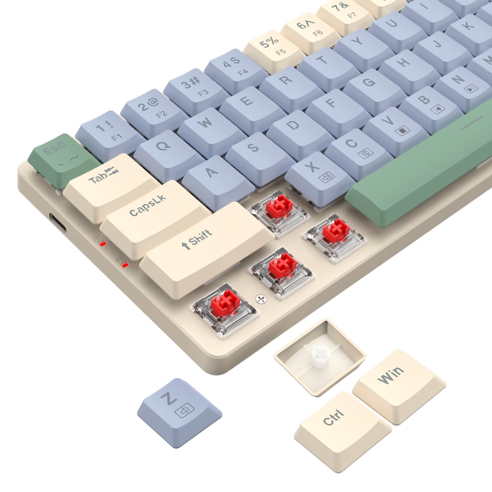 Redragon BS8772 Wireless Keyboard and Mouse Combo – Cream/Blue