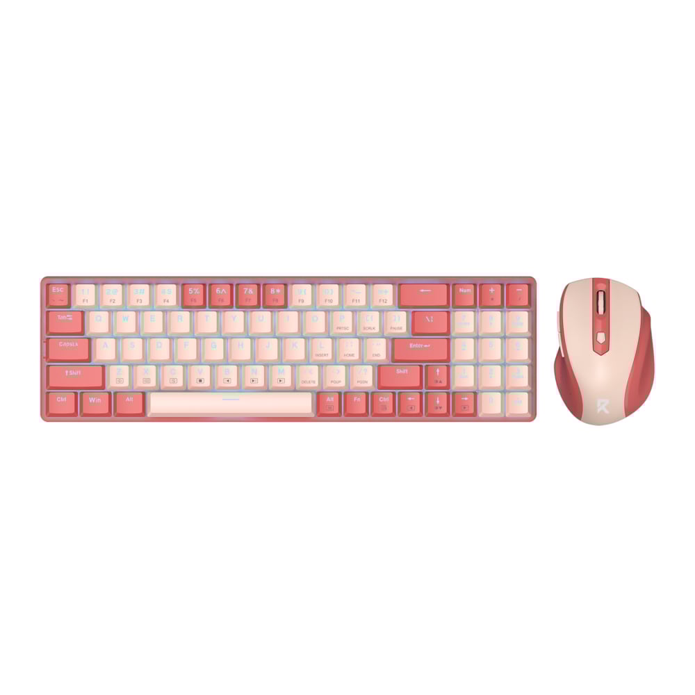 Redragon BS8772 Wireless Keyboard and Mouse Combo – Red/Pink