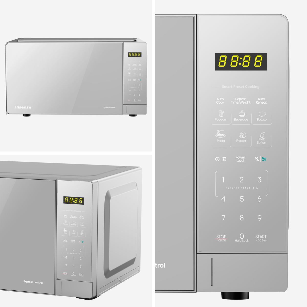 Hisense 20 Litre Silver Digital Microwave Oven