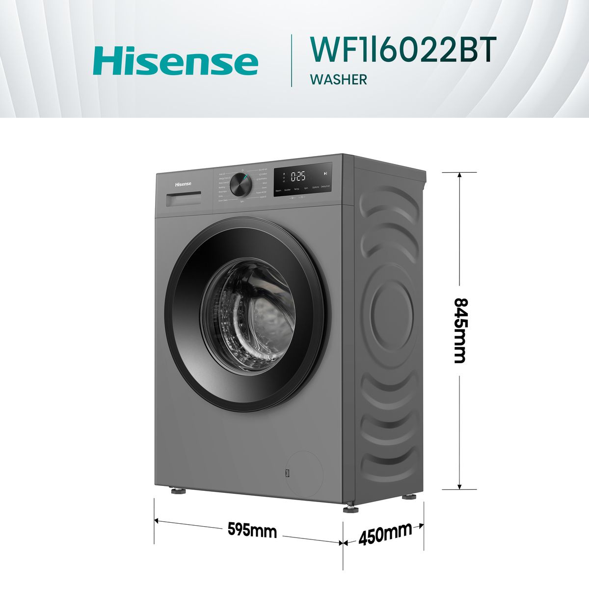 Hisense Silver 7kg Front Loader Washing Machine