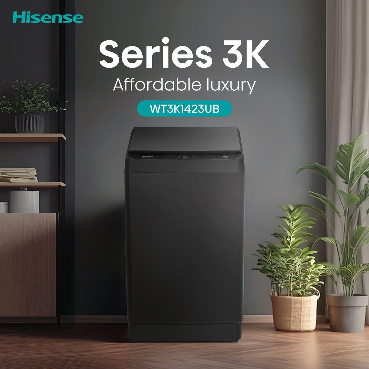Hisense 14Kg Premium Black Top Loader