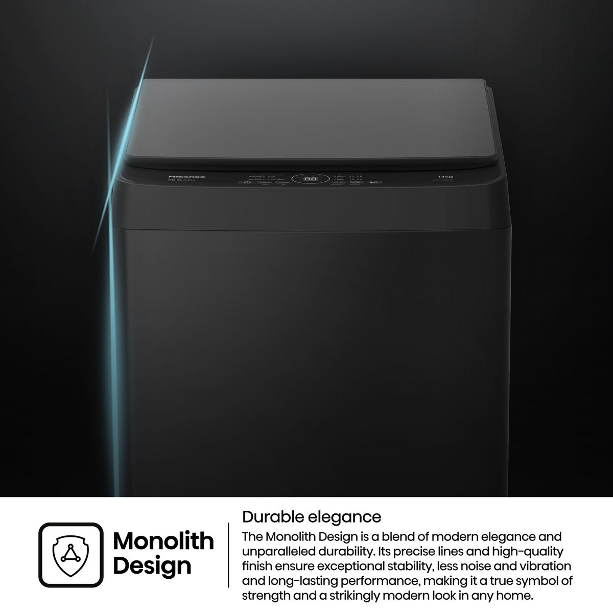 Hisense 14Kg Premium Black Top Loader