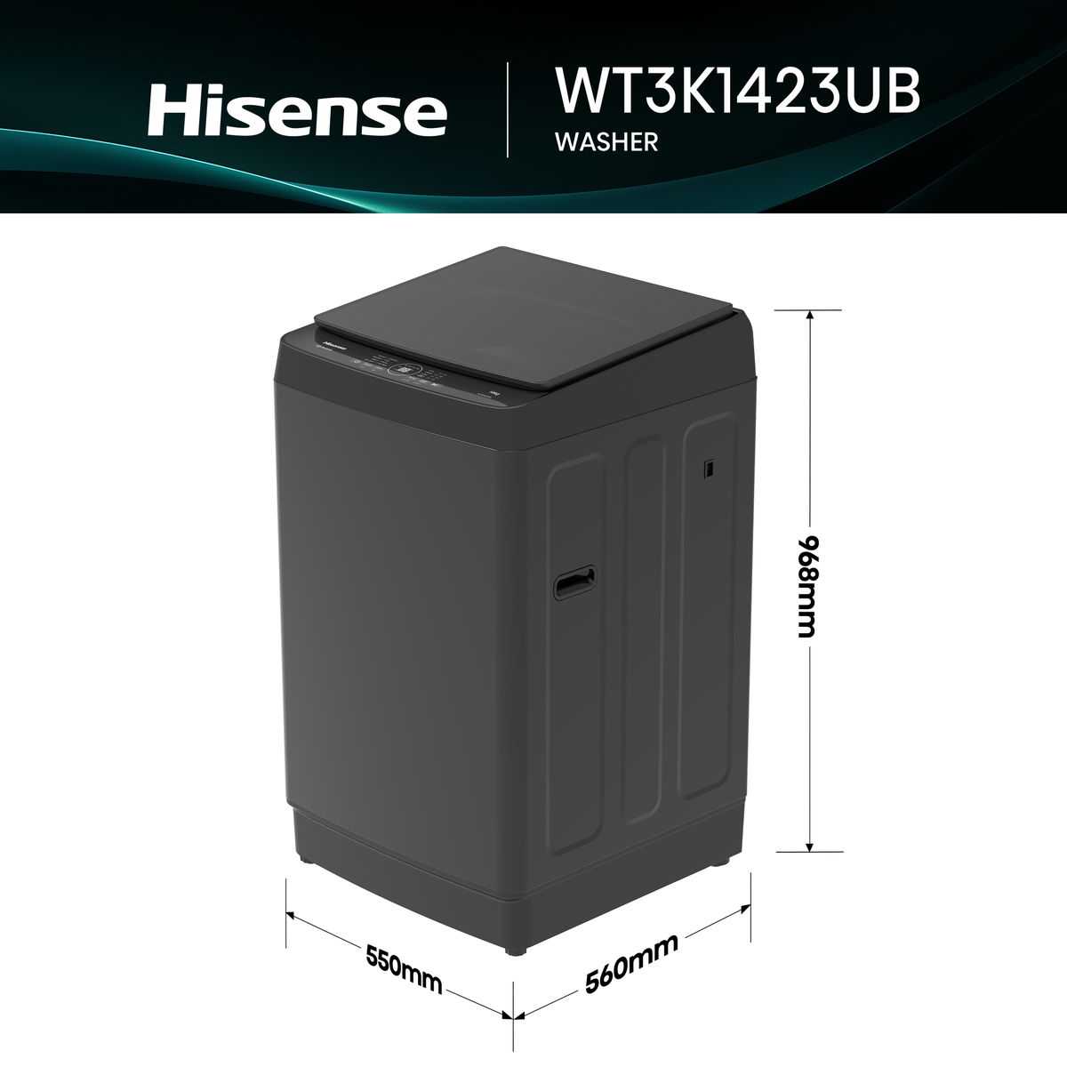 Hisense 14Kg Premium Black Top Loader
