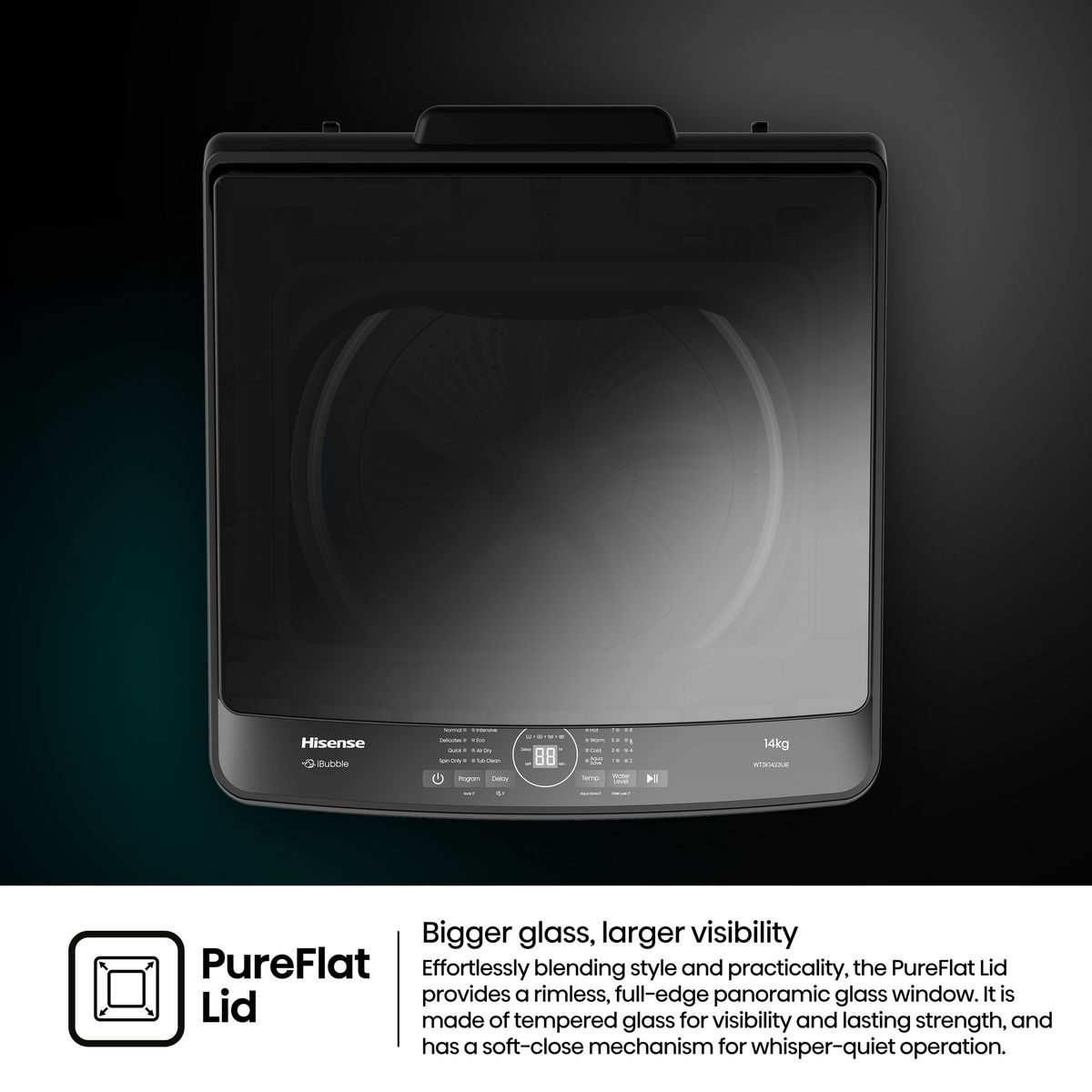 Hisense 14Kg Premium Black Top Loader